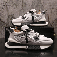 Premium Color-Block Mesh & Leather Sneakers