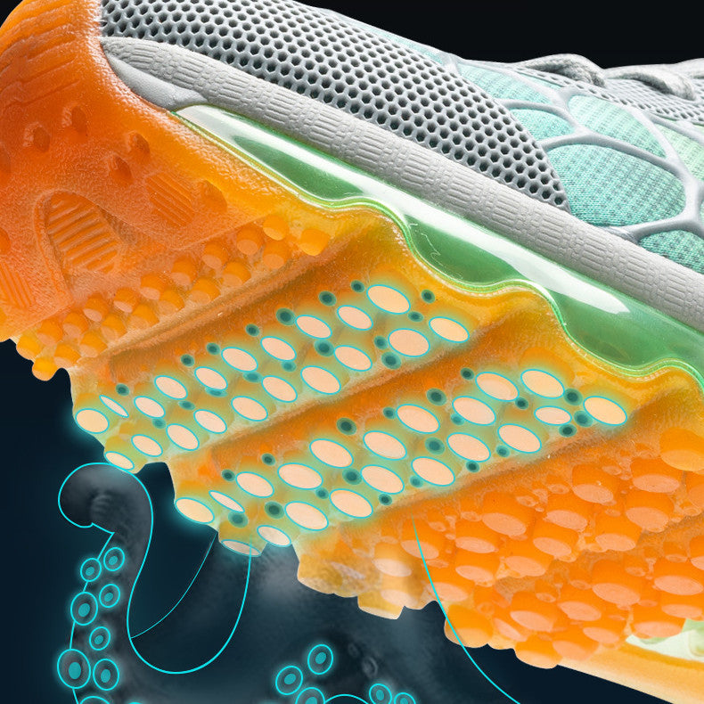 Celonox Multicolor Mesh & Grid-Vein Bubble-Sole Runners
