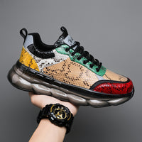 Celonox Multicolor Snakeskin Bubble-Sole Sneakers