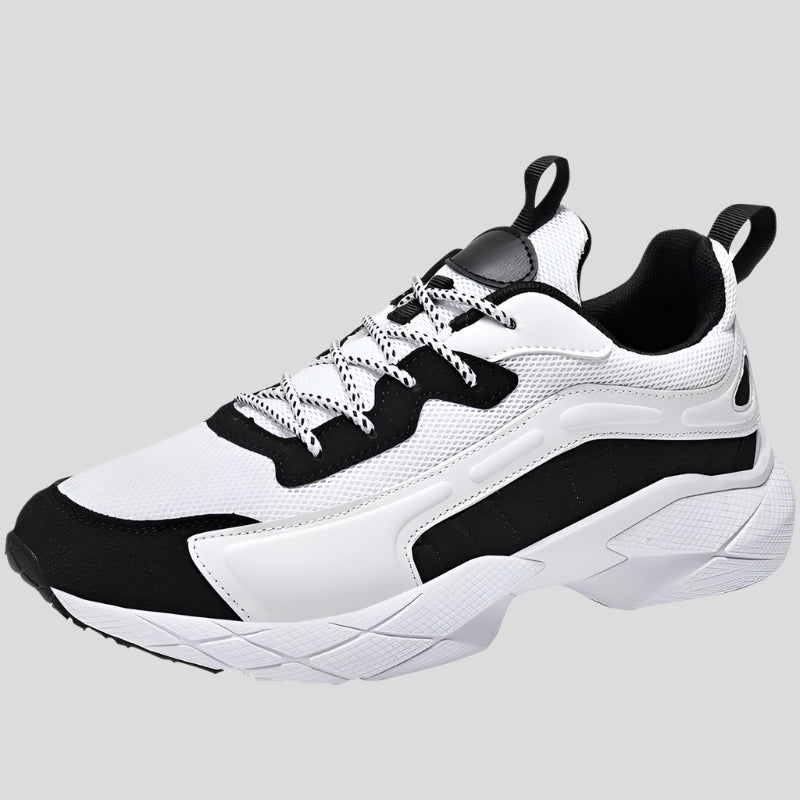 Celonox Black Mesh & Leather High-Contrast Runners