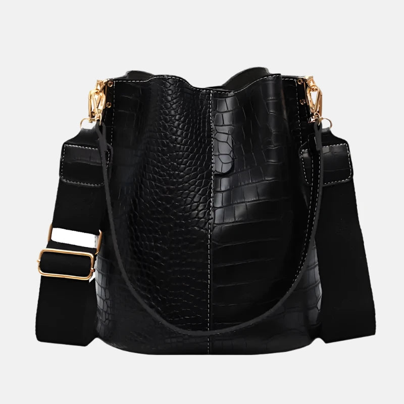 Stylish Croc-Embossed Bucket Bag