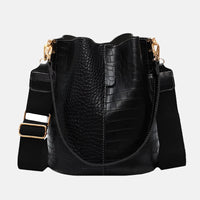 Stylish Croc-Embossed Bucket Bag