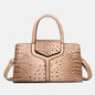 Luxury Crocodile-Embossed Leather Handbag