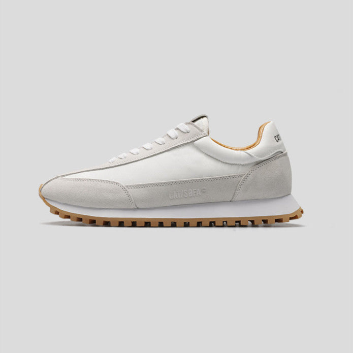Celonox White & Gray Suede Classic Sneakers