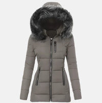 Women's Faux Fur Hooded Winter Jacket