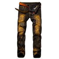 Inferno Distressed Patchwork Jeans
