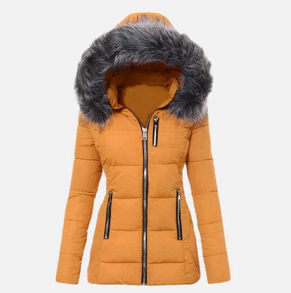 Women's Faux Fur Hooded Winter Jacket