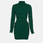 Emerald Green Textured Bodycon Dress