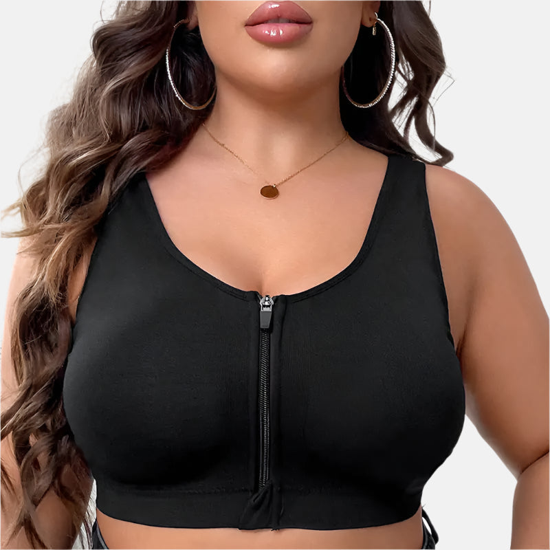 Front-Zip High-Impact Sports Bra