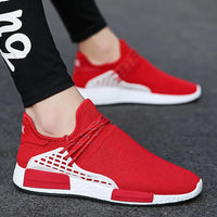 Red Knit Slip-On Sneakers