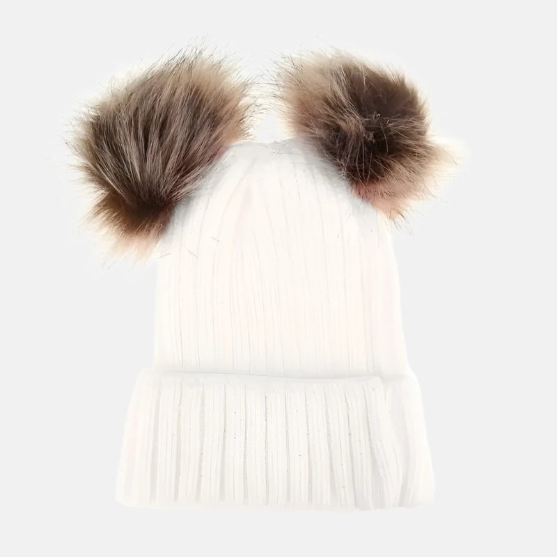 Fashion Parent-Child Pom Pom Winter Hat