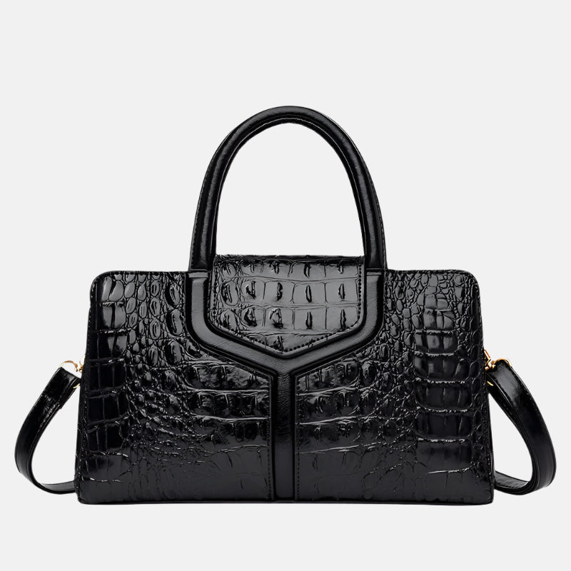 Luxury Crocodile-Embossed Leather Handbag