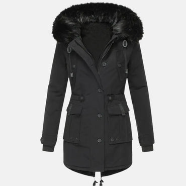 Fleece-Lined Cotton Puffer Coat