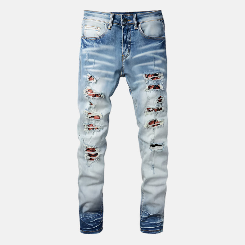 Light Blue Distressed Slim Skinny Jeans