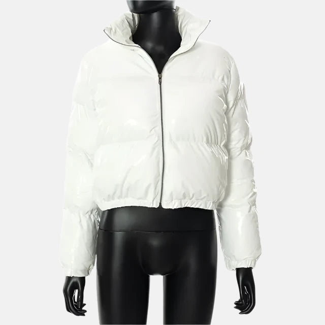 Shiny Cropped Puffer Jacket