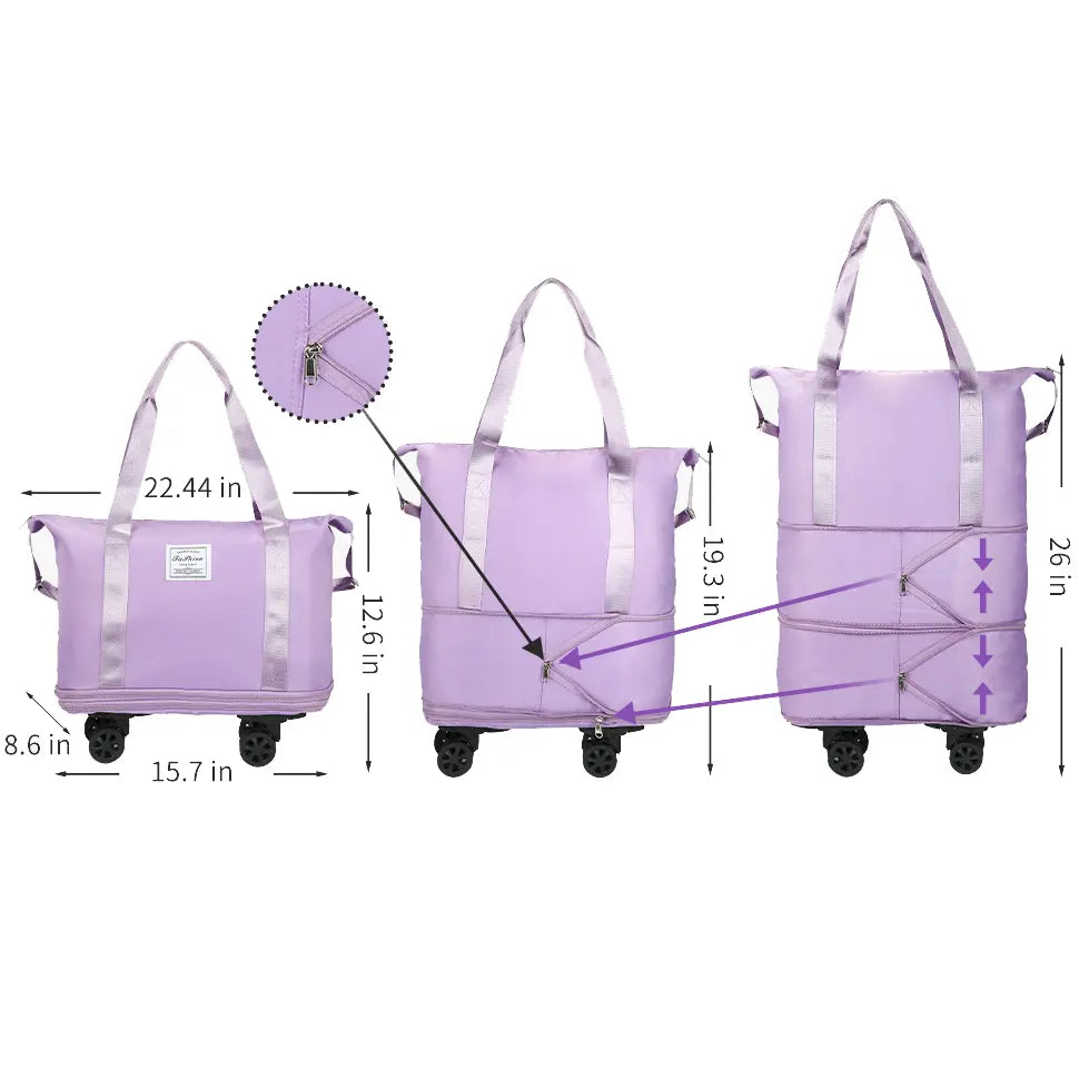 Lavender Rolling Tote Bag