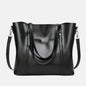 Elegant Black Leather Tote Bag