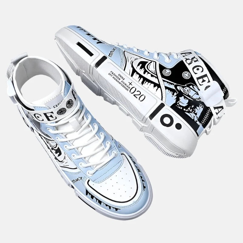 Make a Statement with These Unique Graphic High-Top Sneakers!