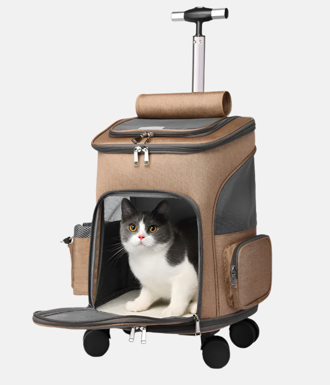 Rolling Pet Travel Carrier with Expandable Space